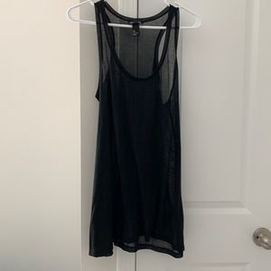 Women's Black Sheer Large Tank Top